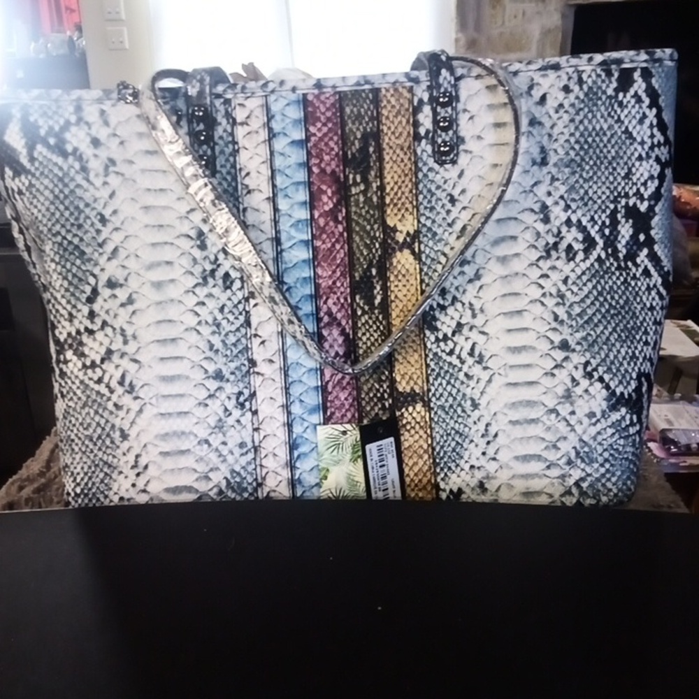 Studio Badgley Mischka Snake Print Blue NWT
